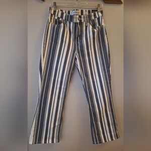 NWT Lucky Brand High Rise Bridgette Mini Bootcut Striped Crop Jeans Womens 28x26